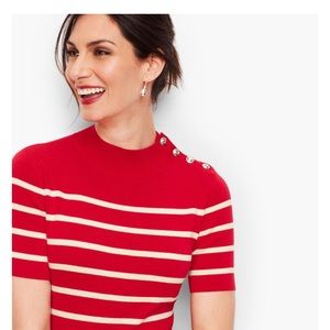 Talbots red mock neck sweater